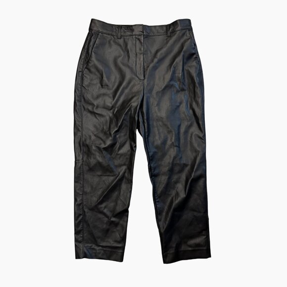 Aritzia Babaton Command Cropped Pant | Black Vegan Leather | Size 12/L - Picture 3 of 15